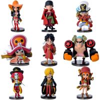 【SALE】 tiorinsecur1988 เสื้อคลุมสีแดง9ชิ้น/เซ็ตหุ่น Luffy Nami Chopper บรู๊ค Sanji Zoro PVC,ของเล่นโมเดลสะสม3.5-7ซม.