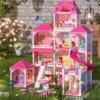 TEMI Doll Palace-สถาปัตยกรรมโมเดลของเล่น,เฟอร์นิเจอร์บ้านตุ๊กตาสมบูรณ์,Theatre With Accesori DIY