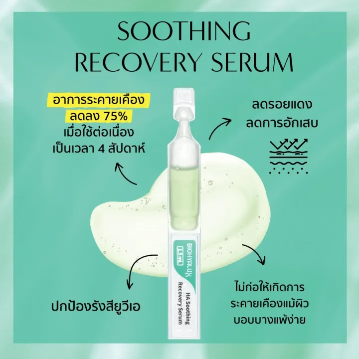 [หมดอายุ 14-11-2023] เซ็ตทดลอง 15 วัน Biohyalux HA Soothing Recovery Serum ไบโอยาลักซ์ เซรั่มฟื้นบำรุงและดูแลผิวบอบบางเป็นพิเศษ เหมาะสำหรับผิวบอบบางแพ้ง่าย