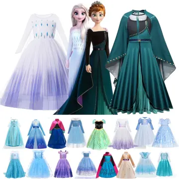 Elsa Princess Girl Dress Costume Snow Queen Cosplay Kid Halloween Puff  Sleeves Clothing Winter Girls Christmas Outfit - AliExpress