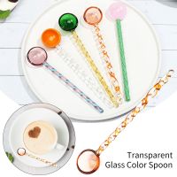 ✜ INS Style Stained Glass Tea Spoons Colorful Long Handle Coffee Scoops Glass Stirring Spoons Home Kitchen Coffeeware Tableware