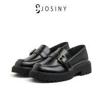 JOSINY รองเท้าโลฟเฟอร์สไตล์อังกฤษหนังแท้4ซม. รองเท้าย้อนยุคใหม่แบน