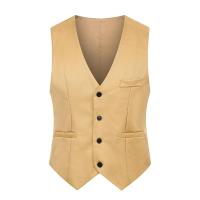 Plus Size Mens Slim Fitted Single-Breasted Vest Jackets Fashion Business Casual Suit Waistcoat Top