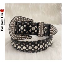 【CW】 Punk Rock Crystal Studded Belt Men Women Western Cowboy With Diamond Bing Bing Y2k Rhinestone Belt Disco E Girls For Jeans - Belts - AliExpress