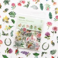 100 PCS /Pack Green Plants and Flowers Diary Notebook Album Decorative Stickers