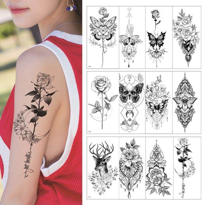 hot-dt-temporary-sticker-fake-hands-arm-leg-flowers-tatouage-temporaire