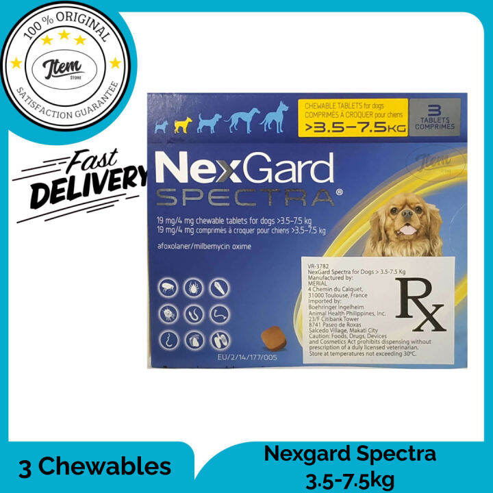 NEXGARD SPECTRA 3.5-7.5KG 3 CHEWABLE 1 BOX | Lazada PH