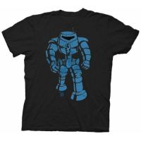 เสื้อยืดผ้าฝ้ายกราฟิก Black Ames Bros Man Bot Robot