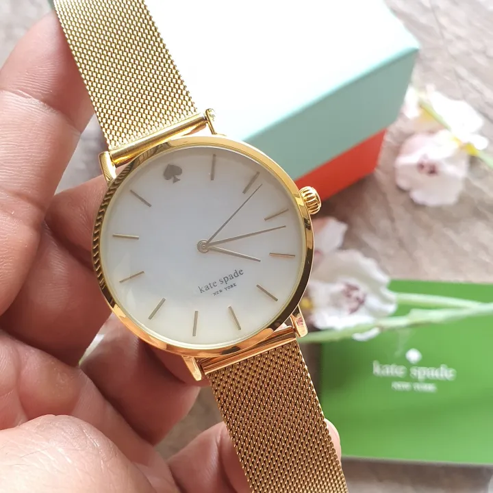 Stainless Steel Mesh Kate Spade New York Three-hand White Dial Gold Tone  Watch With 1 Year Warranty On Mechanism | Lazada PH