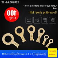 ●▥✕ 100PCS Ground Terminal Ring Connector Terminal Cold Pad Terminal Ring O-shaped Cold Pressing Terminal Cable Wire Copper Terminal