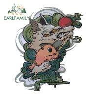 EARLFAMILY 13ซม. X 10.6ซม. สำหรับเลื่อยยนต์ผู้ชายสไตล์ซามูไร Ukiyoe สติกเกอร์รถครีมกันแดดที่เรียบง่ายป้ายรถป้องกันรอยขีดข่วน