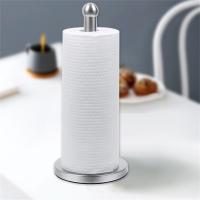 ◎ Roll Paper Rack with Clip Non-slip Base Stainless Steel Vertical Tissue Holder Plastic Wrap Dispenser Stand Kitchen Tool for Dai