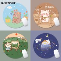 Kawaii Mouse Pad Cartoon Deskpad Cute Writing Desk Mats 22x22cm Laptop Mouse Mat Computer Keyboard Round Office Accessories