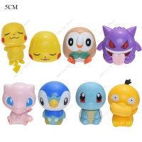 6Pcs/Lots Pokemon Anime Figure Set Elf Ball Eevee Teacup Garden Succulent Plants Action Model Perfume Bottle Doll Toy Kids Gifts