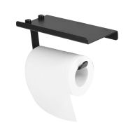 Space Aluminum Toilet Paper Holder Bathroom Black Tissue Box Bathroom Accessories With Bathroom Phone Shelf Holder wc rolhouder Toilet Roll Holders