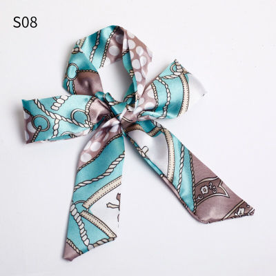 Spot silk scarf binding handbag handle silk scarf long silk scarf thin narrow hair band ribbon gift box with hand gift band cross body bag