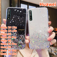 Lonee เคสฟอยล์สีทองมีกลิตเตอร์สำหรับ Huawei Mate 30 Lite Huawei Mate 20 Lite Huawei Mate 30 Huawei Mate 30 Huawei Mate 10 Lite Pro Huawei Mate 40 Huawei Mate 40 Pro Huawei Mate 50 Huawei Mate 50 Pro ฟอยล์สีทองแวววาวอีพ็อกซี่นิ่ม TPU เคสโทรศัพท์โปร่งใส