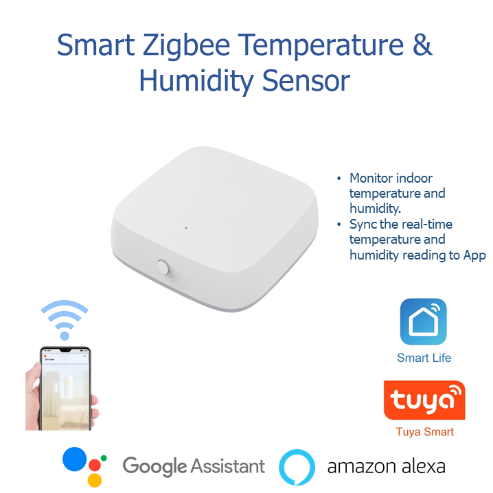 Smart Zigbee Temperature & Humidity Sensor Home Comfort Works with Tuya ...