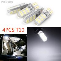 4Pcs T10 194 W5W COB 2835 SMD 12LED Car Super Bright Turn Signal Lamp 2W License Tail Light Bulb Universal Car Lighting White