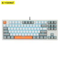 QSR STORE E-YOOSO K620 USB Mechanical Gaming Keyboard Wired Blue Red Switch Monochrome LED Backlit 87 Key for Compute Laptop PC