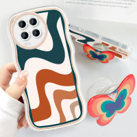 เคสโทรศัพท์ Realme 9i 9 9 9 4G 9 Pro + 5G Realme 3 Pro 6 5 Pro Realme 8 8 8 Pro 8I Realme 8 5G (พร้อมตัวยึดฟรี) เคสป้องกันกล้องคลุมทั้งหมดกันกระแทกลายเส้นสไตล์เรียบง่ายหลากสีหยักนิ่มแฟชั่น