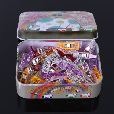 50pcs Multipurpose Sewing Quilting Clips with Box Binding Clamps for Patchwork Crafting Crochet Knitting Accessories