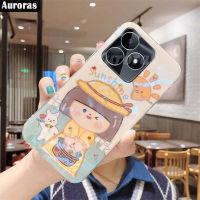 เคสมือถือสำหรับฝาหลัง C51 Realme สีฟ้าพลอยเทียมซิลิโคนนิ่มกันการป้องกันการกระแทกลายดอกทานตะวันสำหรับ Realme C51เคสโทรศัพท์