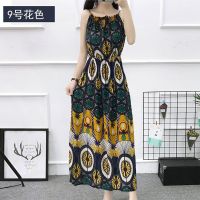 เสื้อผ้าแฟชั่นสำหรับสุภาพสตรี Bohemia beach dress cotton silk chiffon skirt floral dress dress 2023 summer beach resort skirt skirt with shoulder-straps