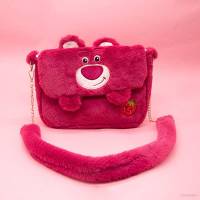 Sanrio Kuromi Lotso strawberry bear Cartoon Cute Plush Shoulder Bag Crossbody Bag Fashion Large Capacity Versatile