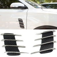 2Pcs Car Side Fender Exterior Decorative Chrome Air Intake Vent Air Flow Grille Fit For Benz Audi Ford VW Car Styling Accessorie