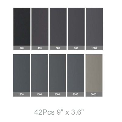 【Worth-Buy】 42ชิ้น9 "X 3.6" กระดาษทรายกันน้ำสำหรับขัดและบด320-10000กรวด
