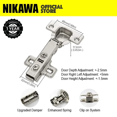 Nikawa 1 Pair Of 110 Degree Soft Closing Hydraulic Cabinet Hinge Cupboard Door Lazada Singapore Nikawa 1 Pair Of 110 Degree Soft, Hinges For Armoire Door