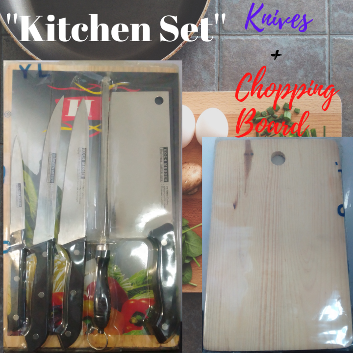 Kitchen Set Knives+Chopping Board Lazada PH