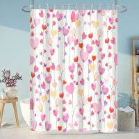 # Love Rose Flower Bath Curtain ม่านอาบน้ำต้นเบิร์ชสีขาว 3D ม่านห้องน้ำโพลีเอสเตอร์พิมพ์ลาย ของตกแต่งบ้าน