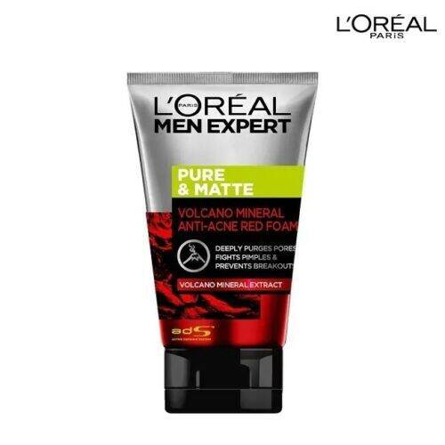 L'OREAL Pure & Matte Volcano Red Foam Acne Deep Face Cleanser Foam