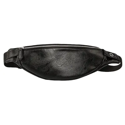 Luxury Leather Fanny Pack Men Waist Bag Fashion Adjustable Belt Bag Male Heuptas Bum Banana Bag Banana Sac