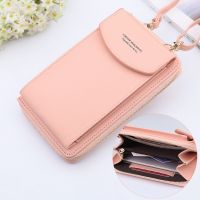【Lanse store】Women Messenger Bags Solid Color New PU Leather Shoulder Bag Phone Big Card Holders Wallet Handbag Crossbody Pockets Girls 2022