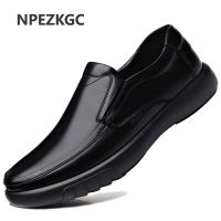 HOT11★Handmade Men Shoes Genuine Leather Cal Shoes For Men Flat Platform Walking Shoes Loafers Breathable Sneakers Zapatos Hombre