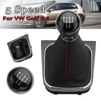 5 Speed For VW Golf 5/6 Ever  Car Manual Gear Head Shift Knob Shifter Lever Stick Leather Gaiter Boot Cover Ball Head Hand Ball