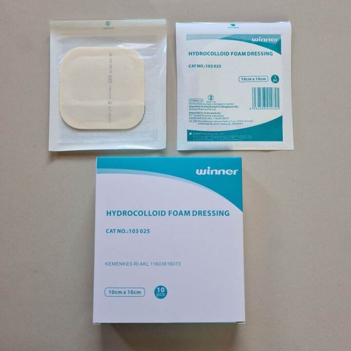 Hydrocolloid Foam Dressing 10X10 Plester Penyerap Luka Decubitus