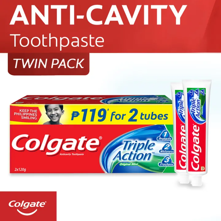 Colgate Triple Action Anti-Cavity Family Toothpaste 120g Twin Pack ...