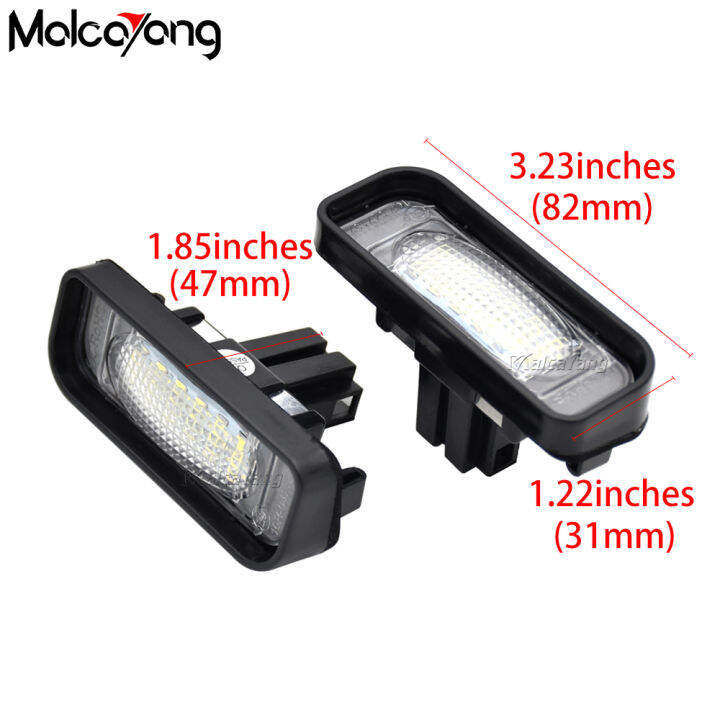 2x6500k-super-white-18smd-led-ไฟป้ายทะเบียนไม่มีข้อผิดพลาดสำหรับ-benz-w220-s-class-s320-s350-s500-s600-s65-1999-2005