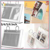 HWSJ เคสเก็บภาพออแกไนเซอร์จัดเก็บขนาด3-6นิ้วกระเป๋าหนังสืออัลบั้มรูปการ์ดกรอบรูปอะคริลิก