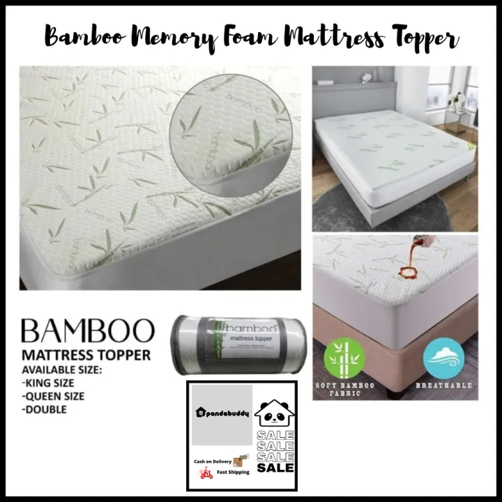 Panda Buddy Bamboo Memory Foam Mattress Topper Lazada PH