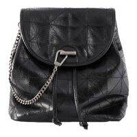 Lingge Leather Womens Backpack Large-Capacity Chain Clamshell Bag