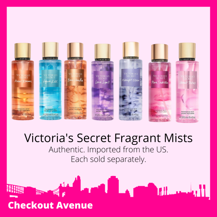 Victoria's Secret Fragrance Mist - Amber Romance, Aqua Kiss, Bare ...