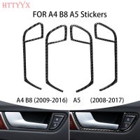 Carbon Fiber Car Interior, Door Handle Frame Panel Decoration, Suitable For Audi A4 B8 A5 2009-2016 Car Stickers,