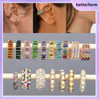 BETTERFORM อุปกรณ์เสริม ผู้หญิง ไม่เจาะ เครื่องประดับ ไม่มีต่างหูเจาะ ที่ครอบหู Cubic Zirconia คำแถลง รูปตัว C ต่างหู CZ Cuff