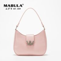 {LJYSD}  MABULA หรูหราประกายคริสตัล Rhinestone ผู้หญิง Hobo กระเป๋าสะพายยี่ห้อสีชมพูยอดจับกระเป๋าถือ2022เย็น C Rossbody กระเป๋า