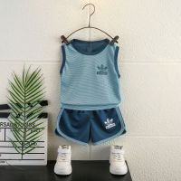 Boy Summer Clothing Vest Suit 2022 New Childrens Sports Baby Summer Breathable Boys Ice Silk Quick-Drying Clothes